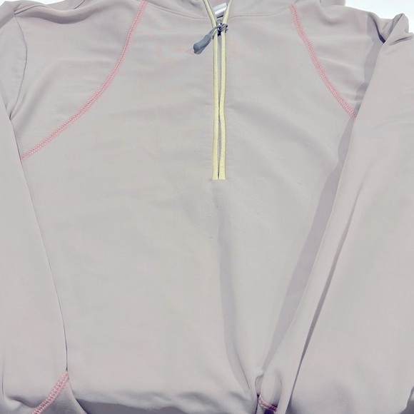 Athleta Pullover Womens L Gray Half Zip Performance Top with Hood, Run Jog - Picture 2 of 7